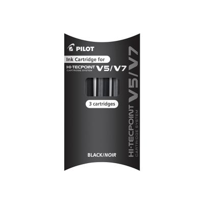 Pilot Hi-Tecpoint V5/V7 - 3 Cartouches recharges pour roller - noir