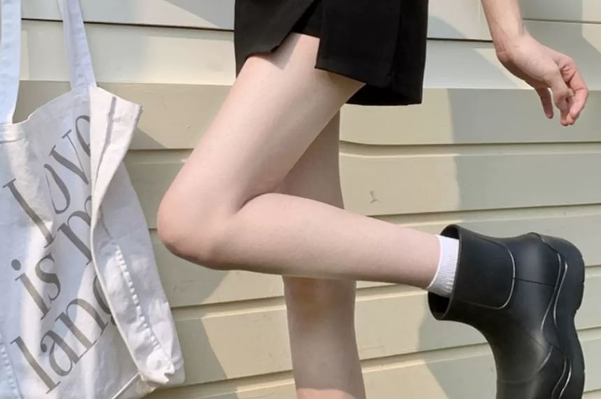 Moon City - Hoge taille effen skort met zijsplit