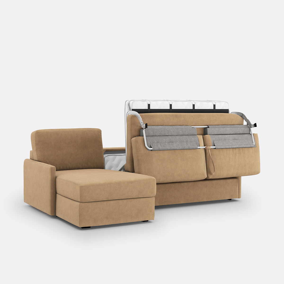 LA REDOUTE INTERIEURS<br>Sofá-cama de canto em veludo, espuma Marta