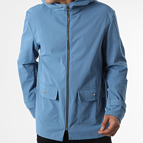 Veste Zippée Capuche Bleu