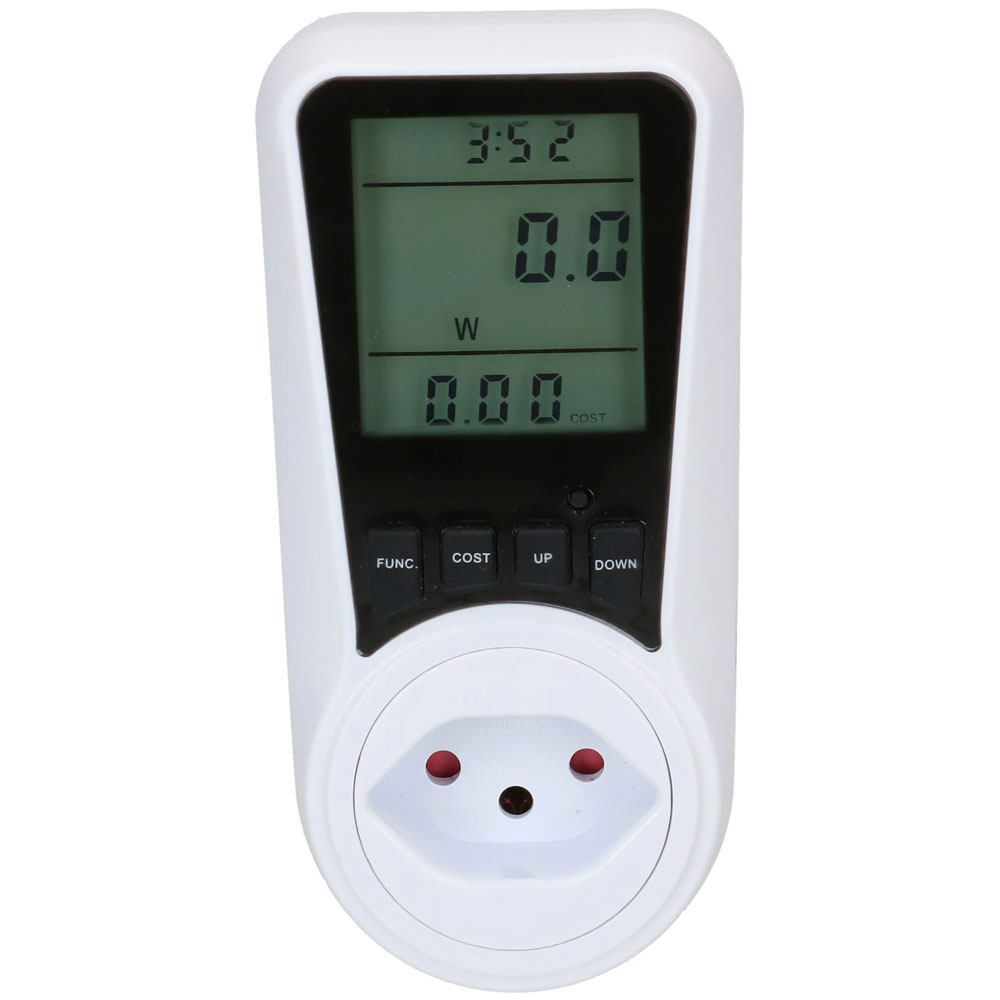 (2300W) Digitales Energie Strom Messgerät mit LCD Display (173108) - Weiss
