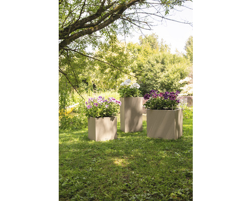 Lechuza Canto Stone plantenbak 40 x 40 x H 40 cm beige incl. zelfbewateringssysteem, plantenbak, substraat en waterniveau-indicator
