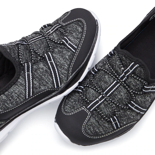 LASCANA Sneaker »Halbschuh, Freizeitschuh, Slipper,«  zum Reinschlüpfen mit elastischen Schnürbändern VEGAN