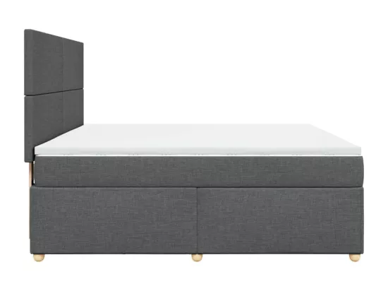 Sommier à lattes de lit avec matelas Gris foncé 180x200cm Tissu