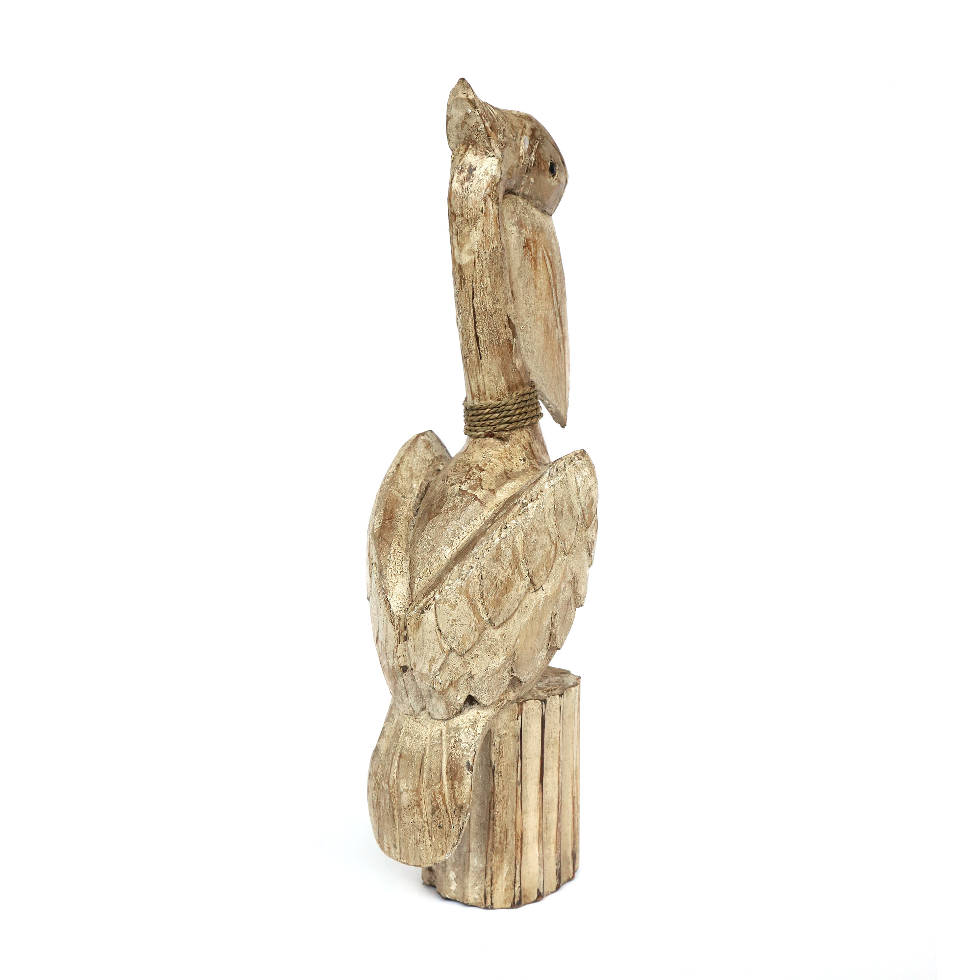 Holzskulptur 'Pelikan' natur, H 50 cm, B 20 cm, L 15 cm von fischer's lagerhaus
