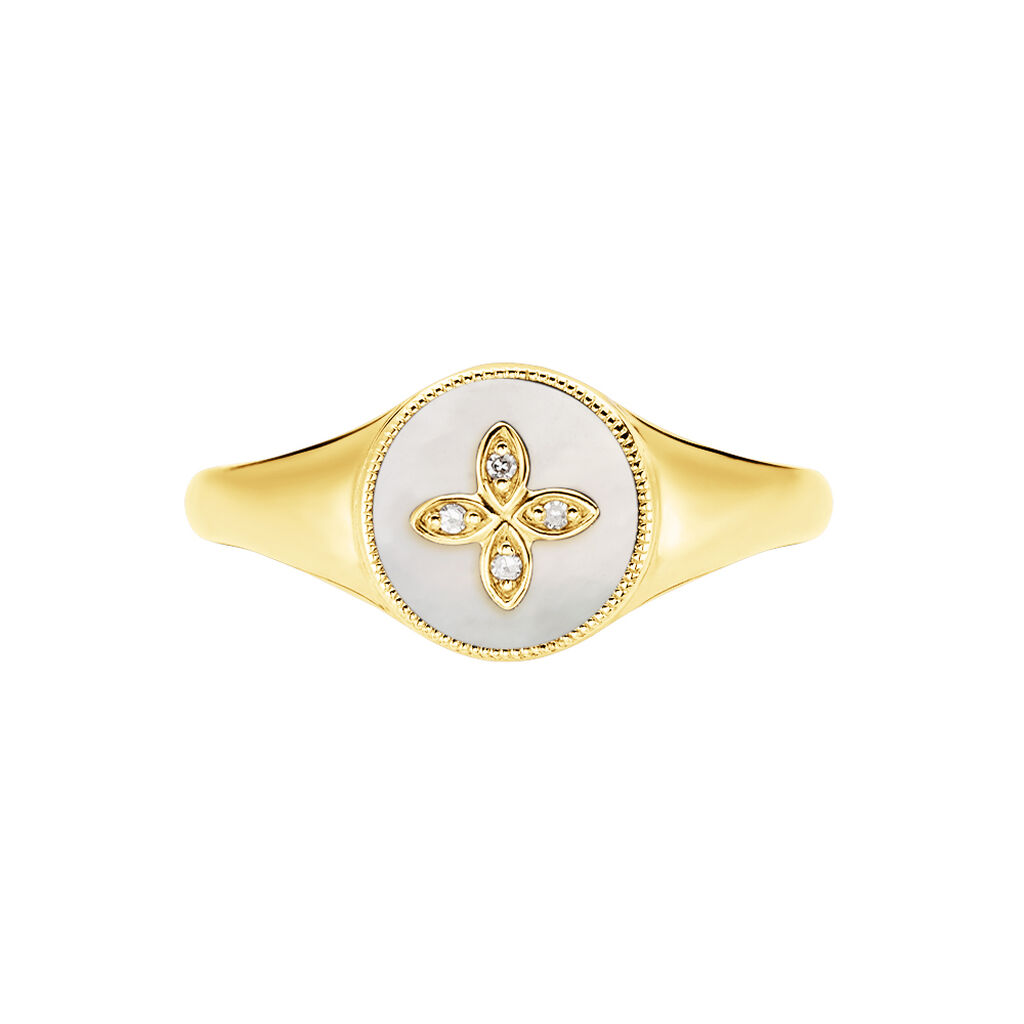 Bague Talisman Or Jaune Nacre Diamant