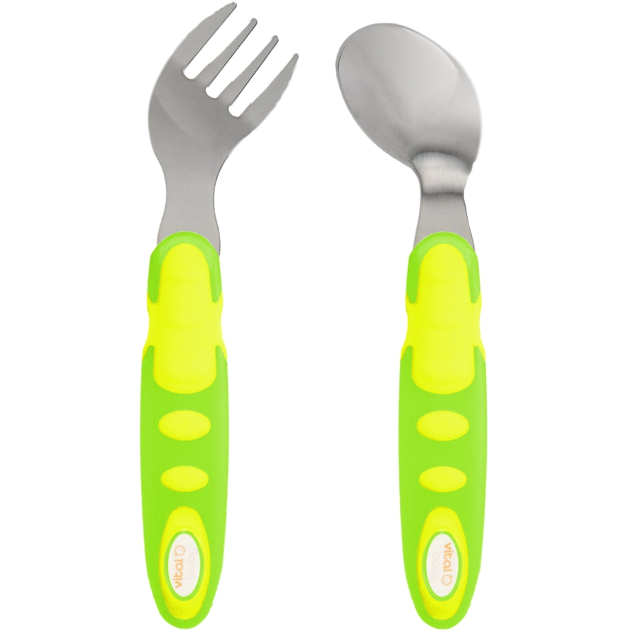 vital baby ergonomisches Besteckset, ab dem 12. Monat in gelbgrün