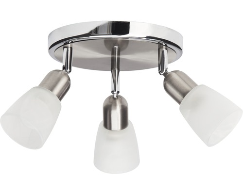 LED plafondspot 3x3W 3x250 lm 3000K Ø 19 cm nikkel/chroom