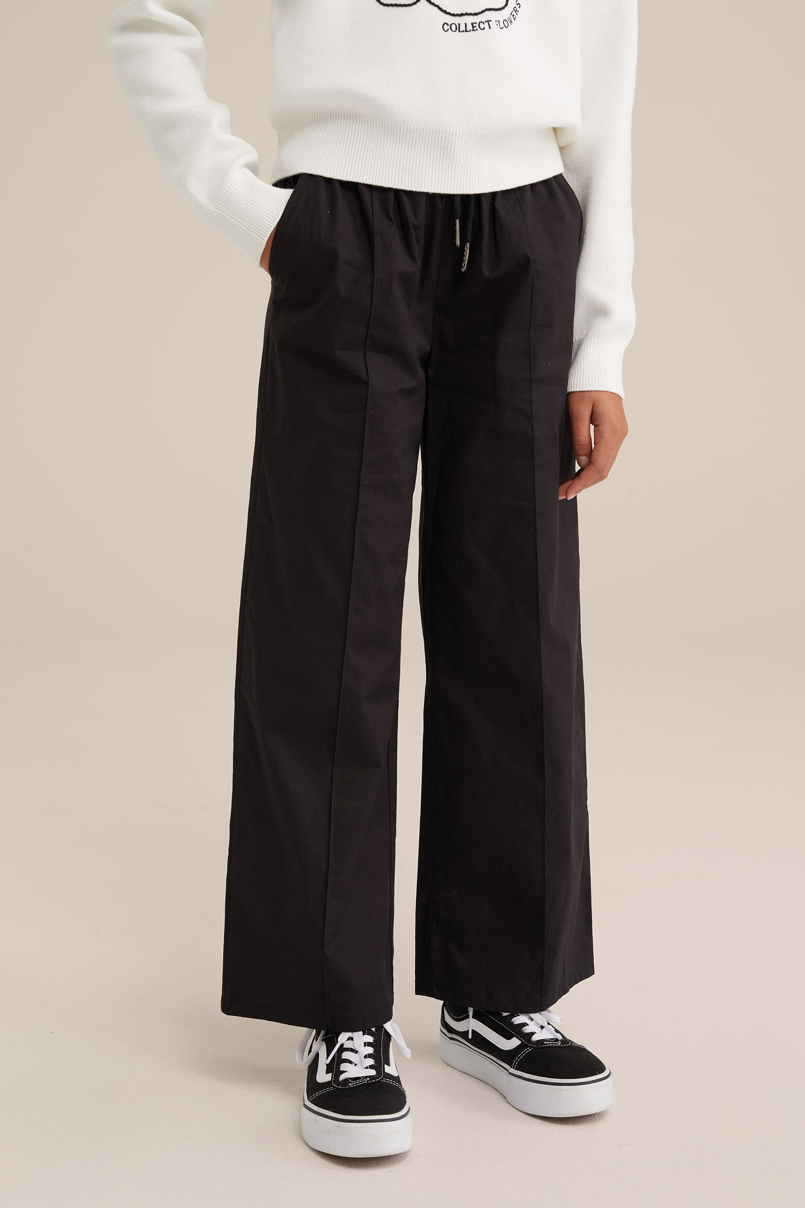 Meisjes straight leg broek WE Fashion Zwart