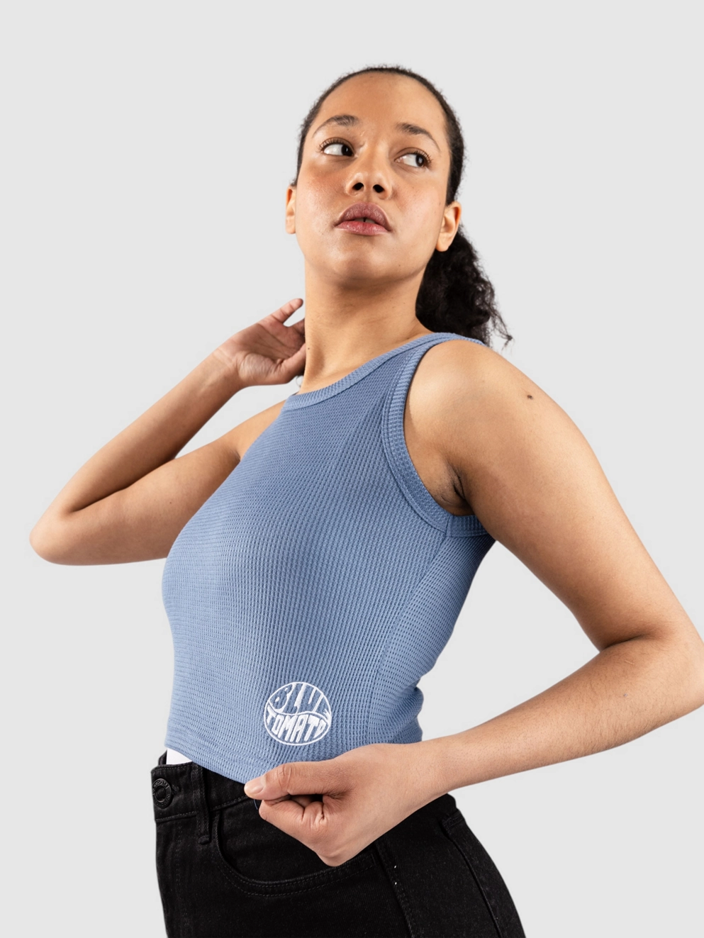 Blue Tomato Waffle Tank Top dark green