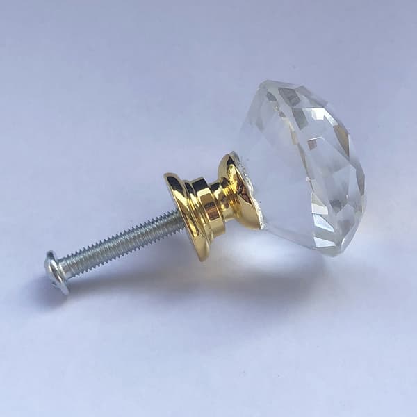 INF Diamantformede knotter i glass Transparent / Gull 8 stk  16 Pack