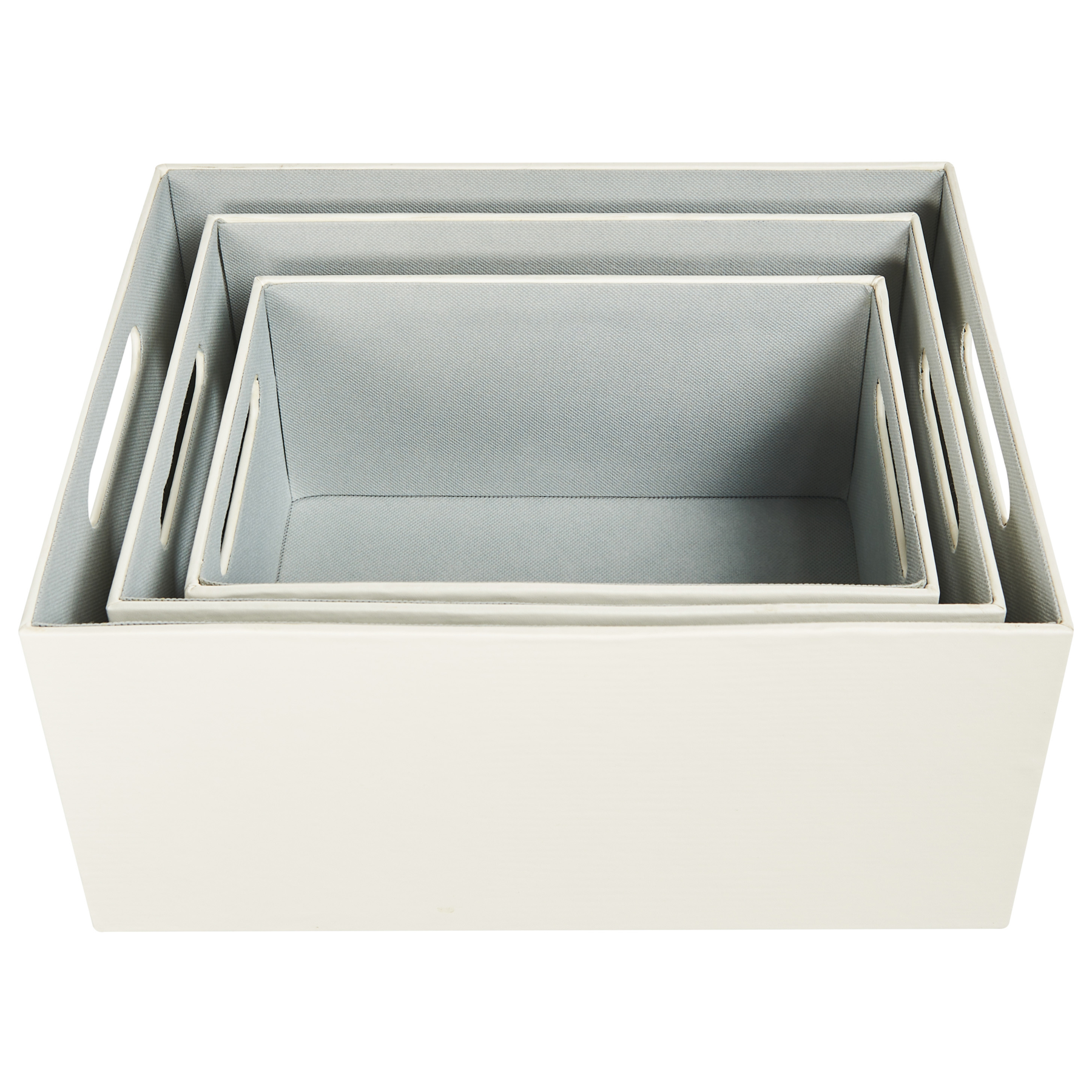 Beliani - LARSA - Opbergdozen set van 3 - Beige - Kunstleer