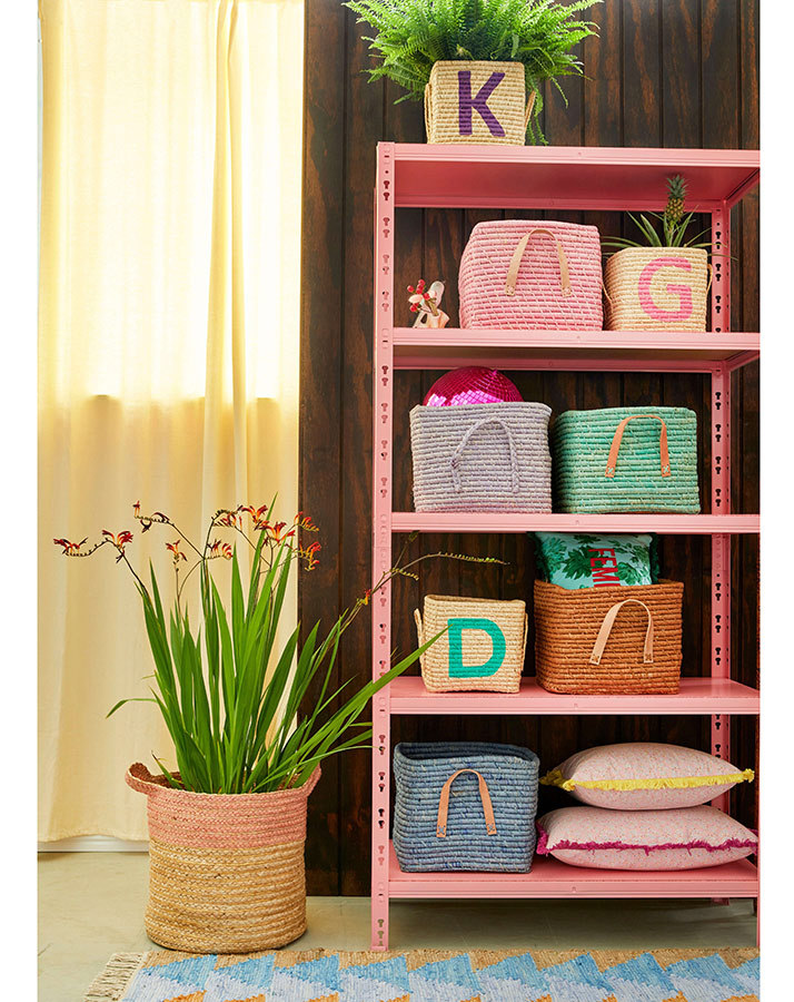 Raffia-Korb SQUARE – LETTER D