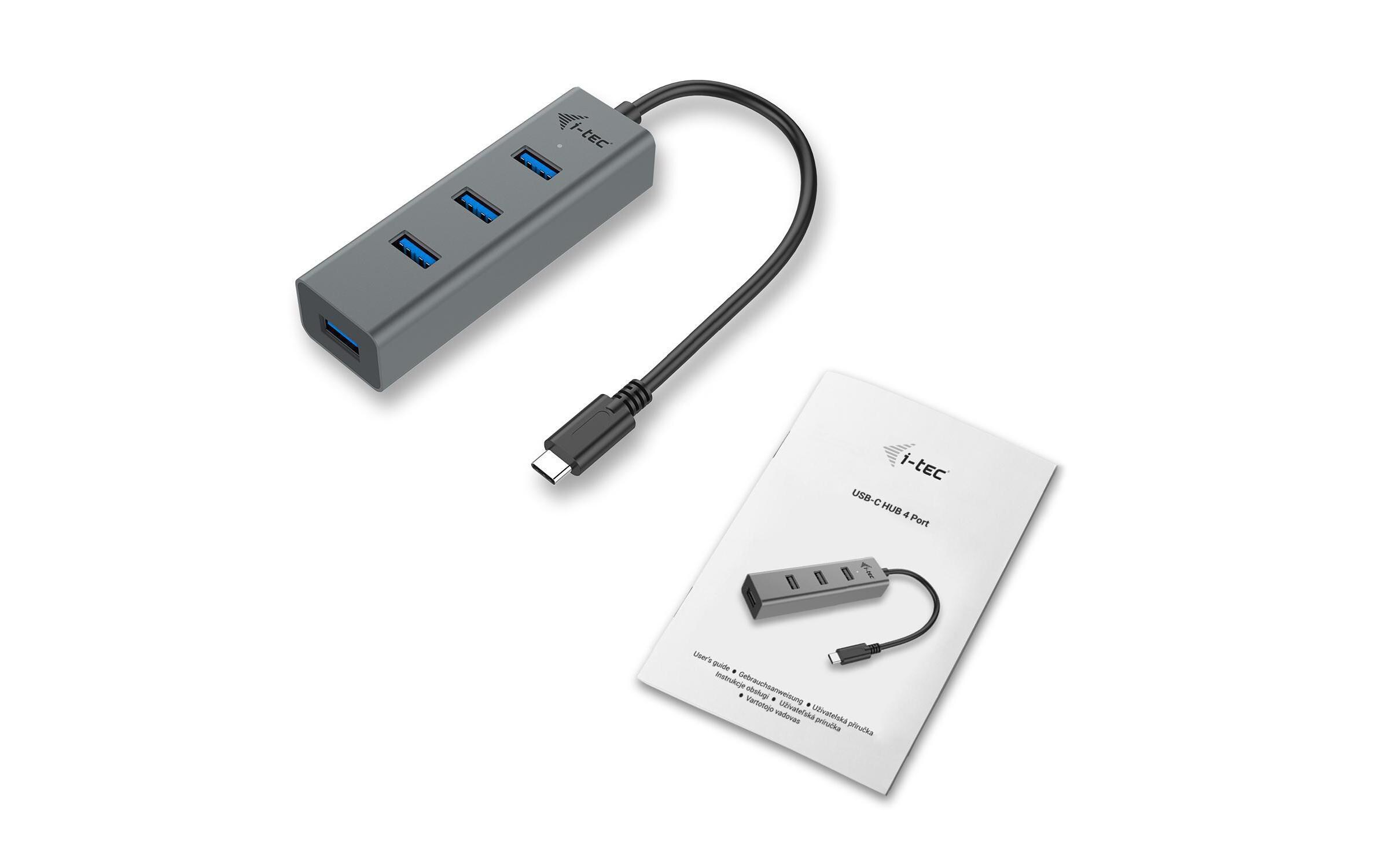USB-Hub USB-C Metal 4x USB 3.04-Port USB-Hub mit Metallgehäuse