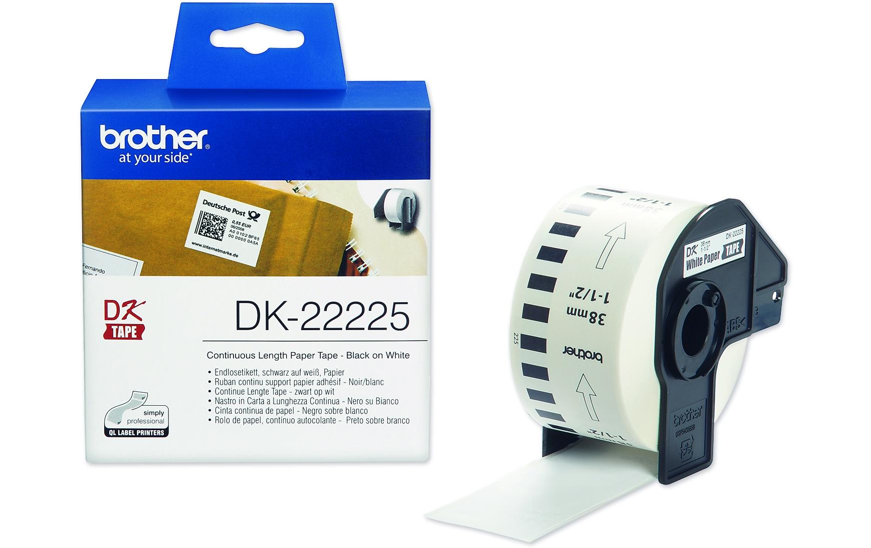 Etikettenrolle DK-22225 Thermo Direkt 38 mm x 30.48 mEtikettenrolle für Thermodirekt-Drucker