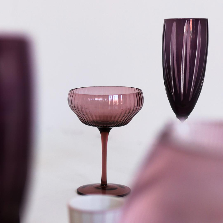 POLSPOTTEN Multicolour Cuttings champagneglas set van 6
