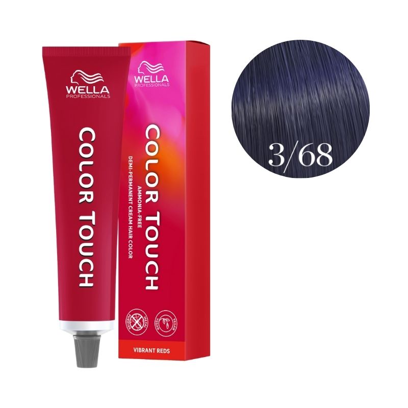 Coloration Color Touch Vibrant Reds 3/68 Châtain Foncé Violine Perlé Wella 60ml