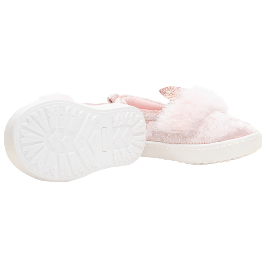 Slippers en velours avec sherpa et semelle compensée