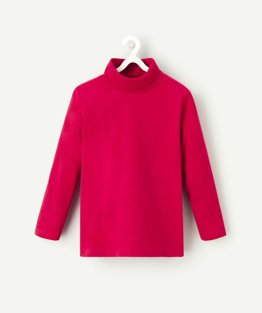 SOUS-PULL GARÇON EN COTON ROUGE COL ROULÉ