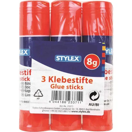 Stylex Klebestifte, Paste, 8g, 3er Packung