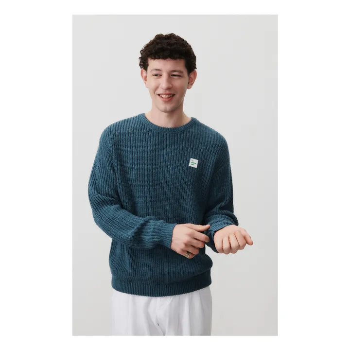 American Vintage Pull Crashway Laine et Alpaga | Bleu pétrole
