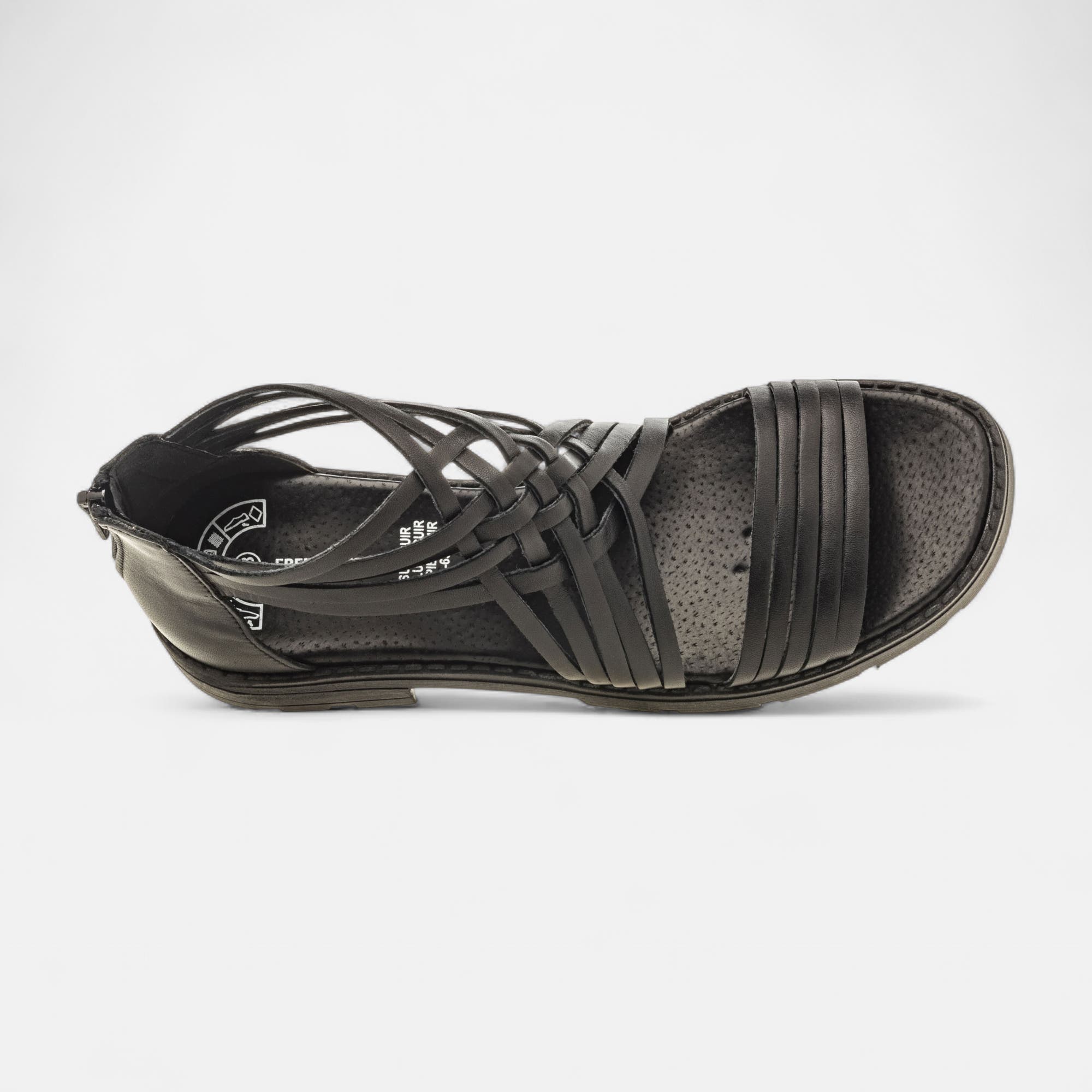 Sandales Femme en cuir noir