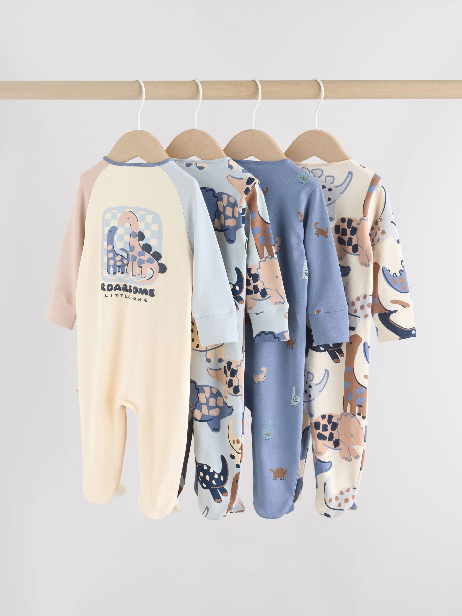 Marineblauw - Verpakking van 4 baby pyjama's met tweewegrits (0mnd -2jr)