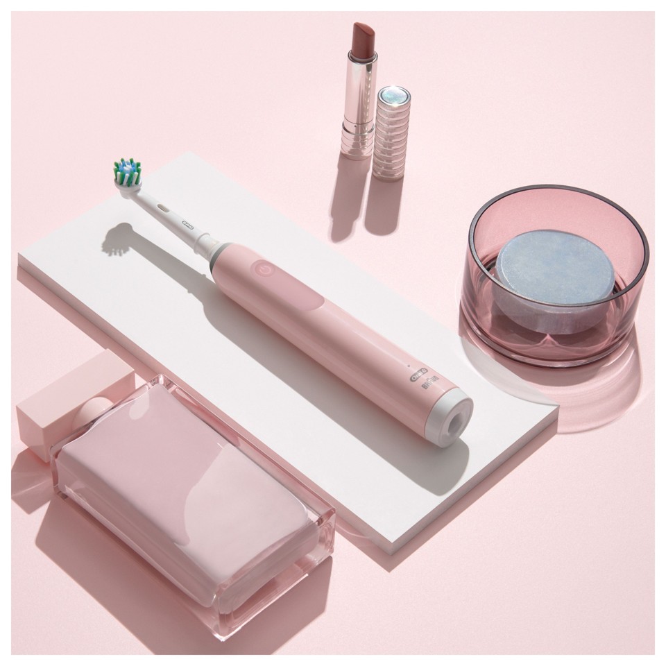 Oral-B - Pro3 Pink Elektrisk Tandbørste + Ekstra CA Børstehoved