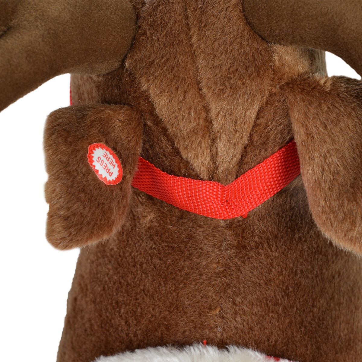 Moni Plüsch Schaukeltier Rudolf WJ-001 Hirsch, Musikfunktion, Holzgriffe braun