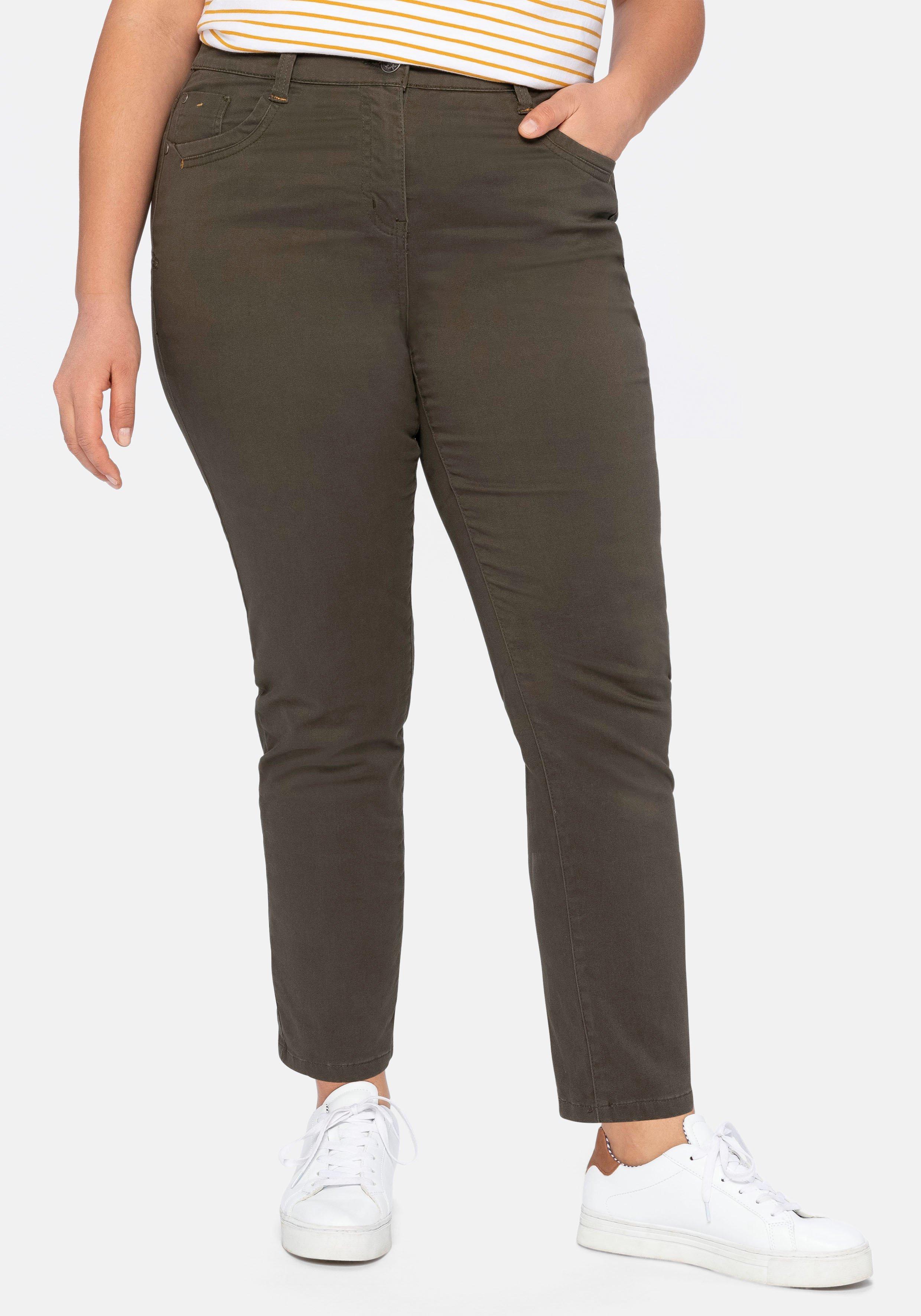 Schmale Stretchhose in Twill-Qualität