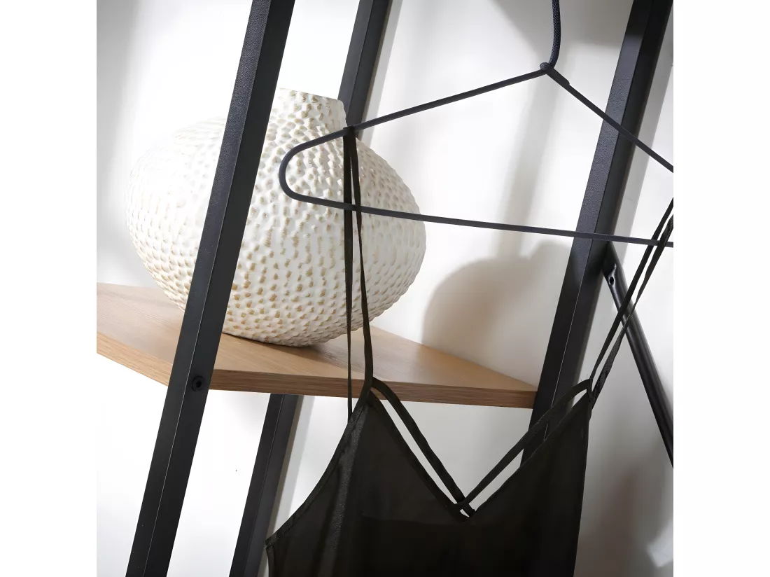 Penderie avec étagères et rangements 2 portes H167 cm - LENNY