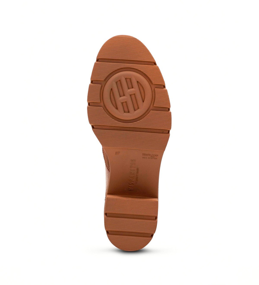 Hispanitas Botines de Piel Ingrid marrón -Altura tacón 6cm-