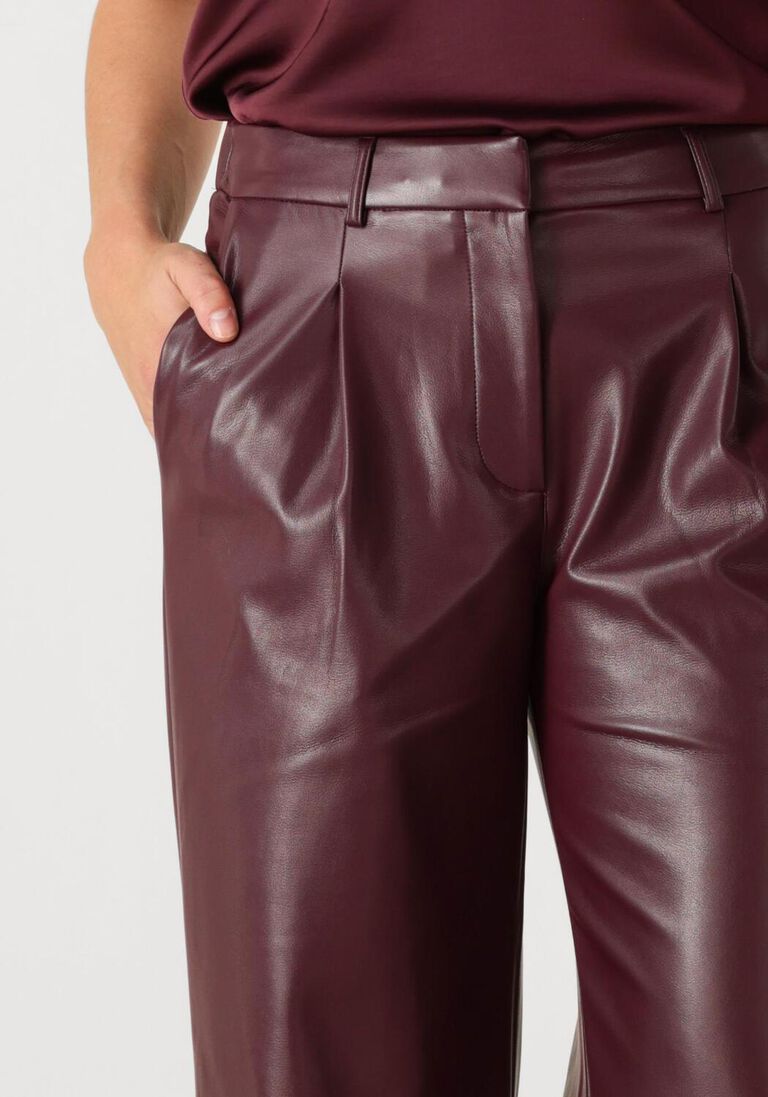 bordeaux dante6 wijde broek jules faux leather pants