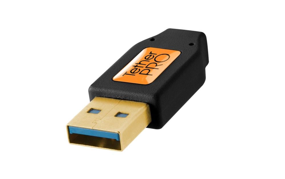 Kabel TetherPro USB 3.0 to Micro-B, 4.6m SchwarzUSB 3.0 zu USB Micro-B mit rechtwinkligem Stecker