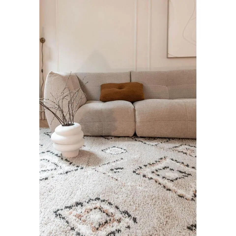 Interieur05 Berber Vloerkleed Ikat grijs/beige - 150 x 80 cm