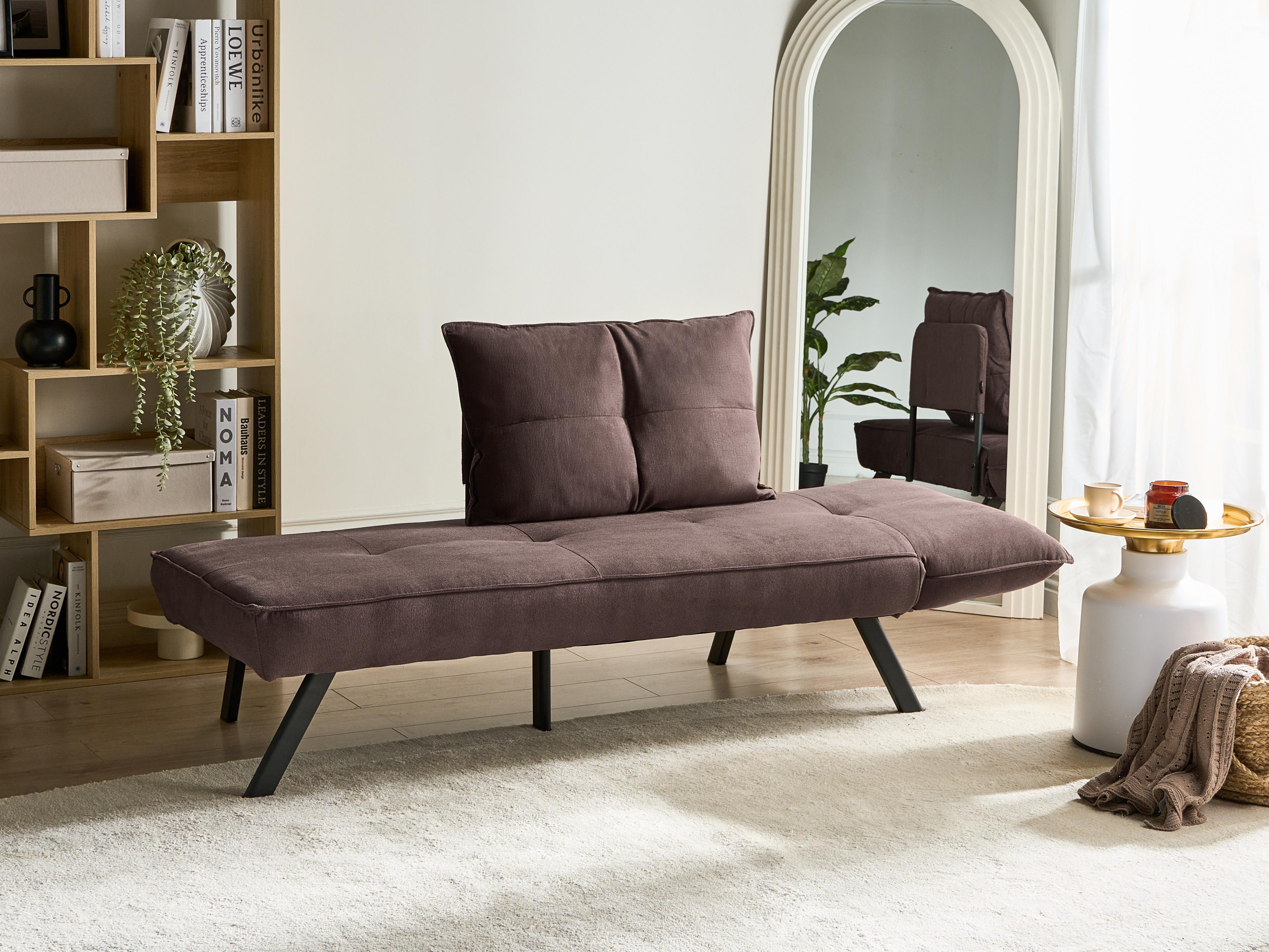 Rechtszijdige chaise longue ROCAMADOUR Stof Bruin