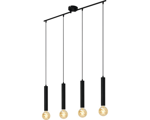Hanglamp, 4-lichts, HxL 100x85 cm, zwart/mat