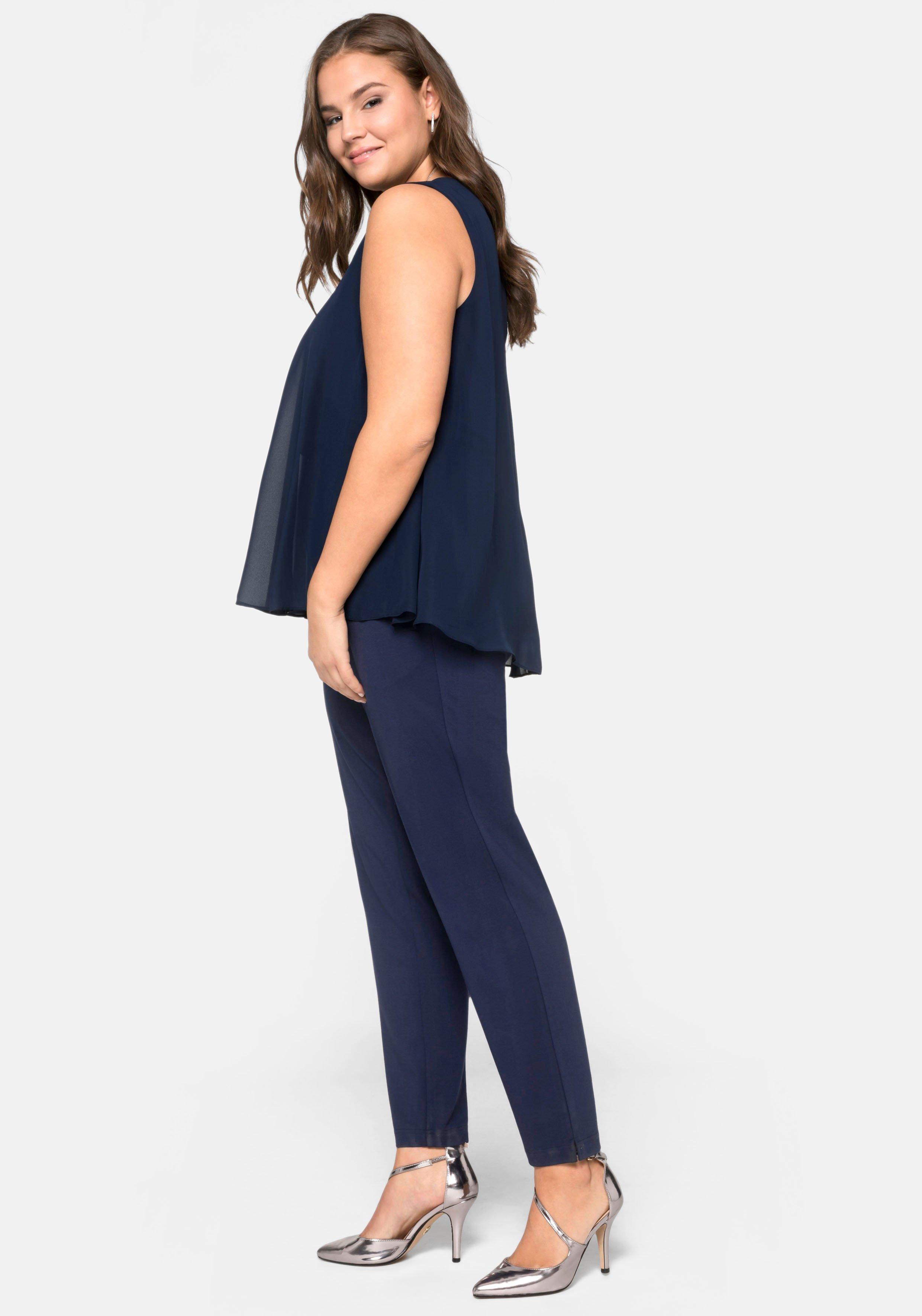 Jumpsuit im Lagenlook mit Chiffon-Oberteil