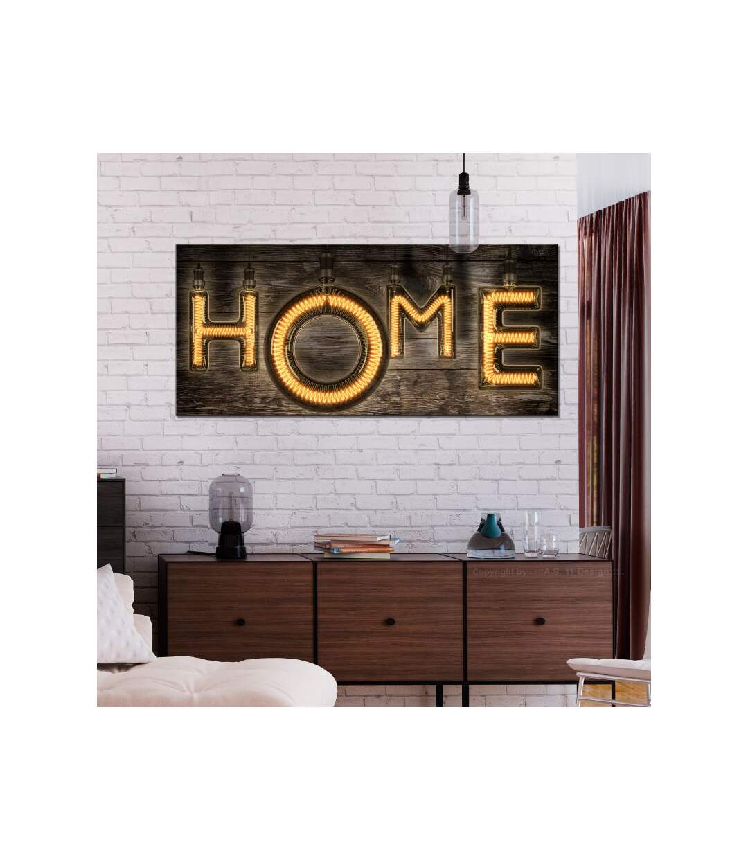 Paris Prix - Tableau Imprimé incandescent Home 45x100cm
