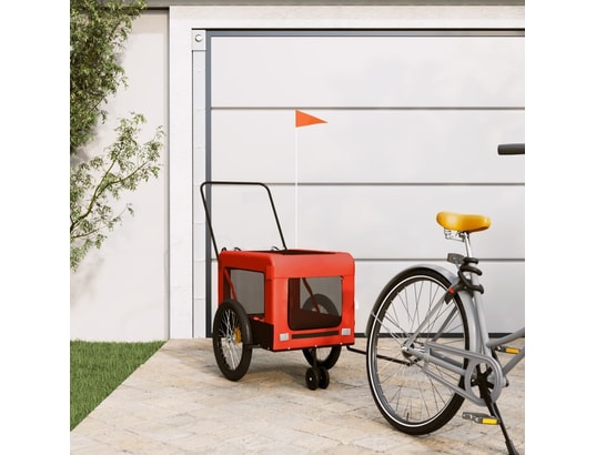 VIDAXL - Remorque de vélo pour animaux de compagnie orange et noir