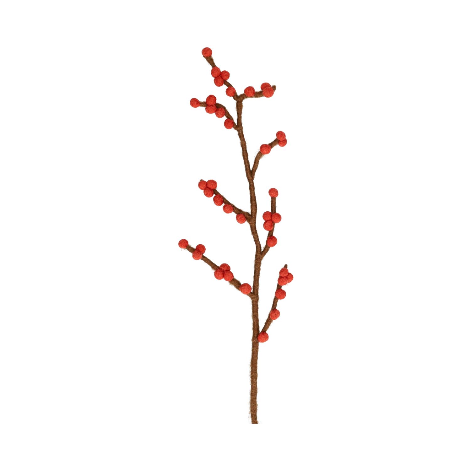 Kersttak met rode bessen, vilt, ca. 60 cm