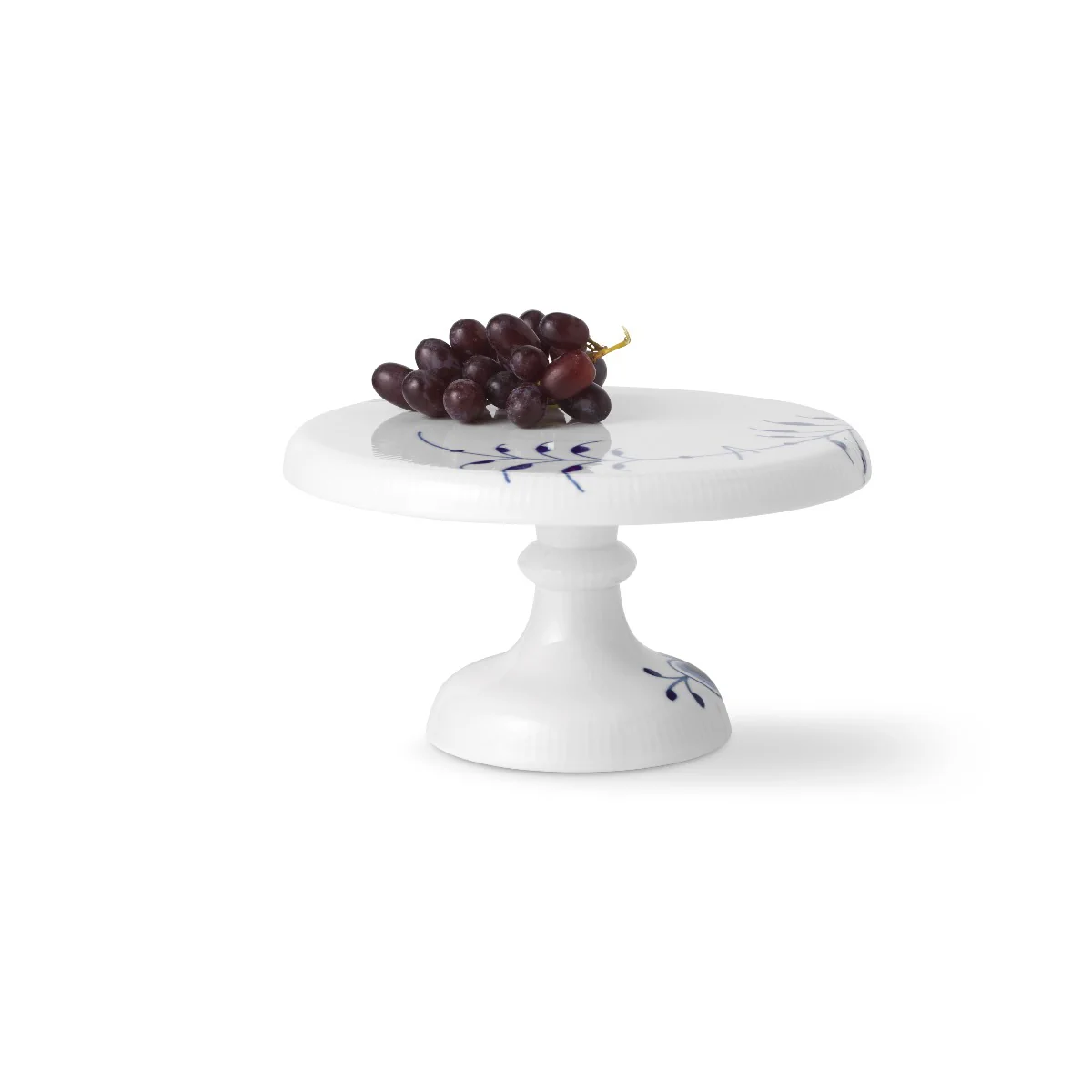 Royal Copenhagen  Blå Mega riflet fad på fod - 23 cm.