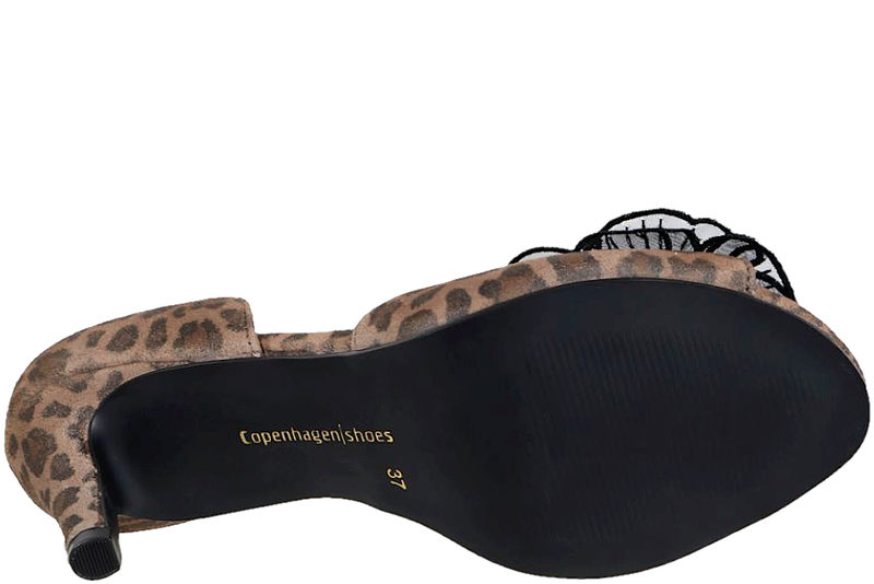 COPENHAGEN SHOES CATLEEN STILET I OLIERET SKIND MED LEOPARDPRINT