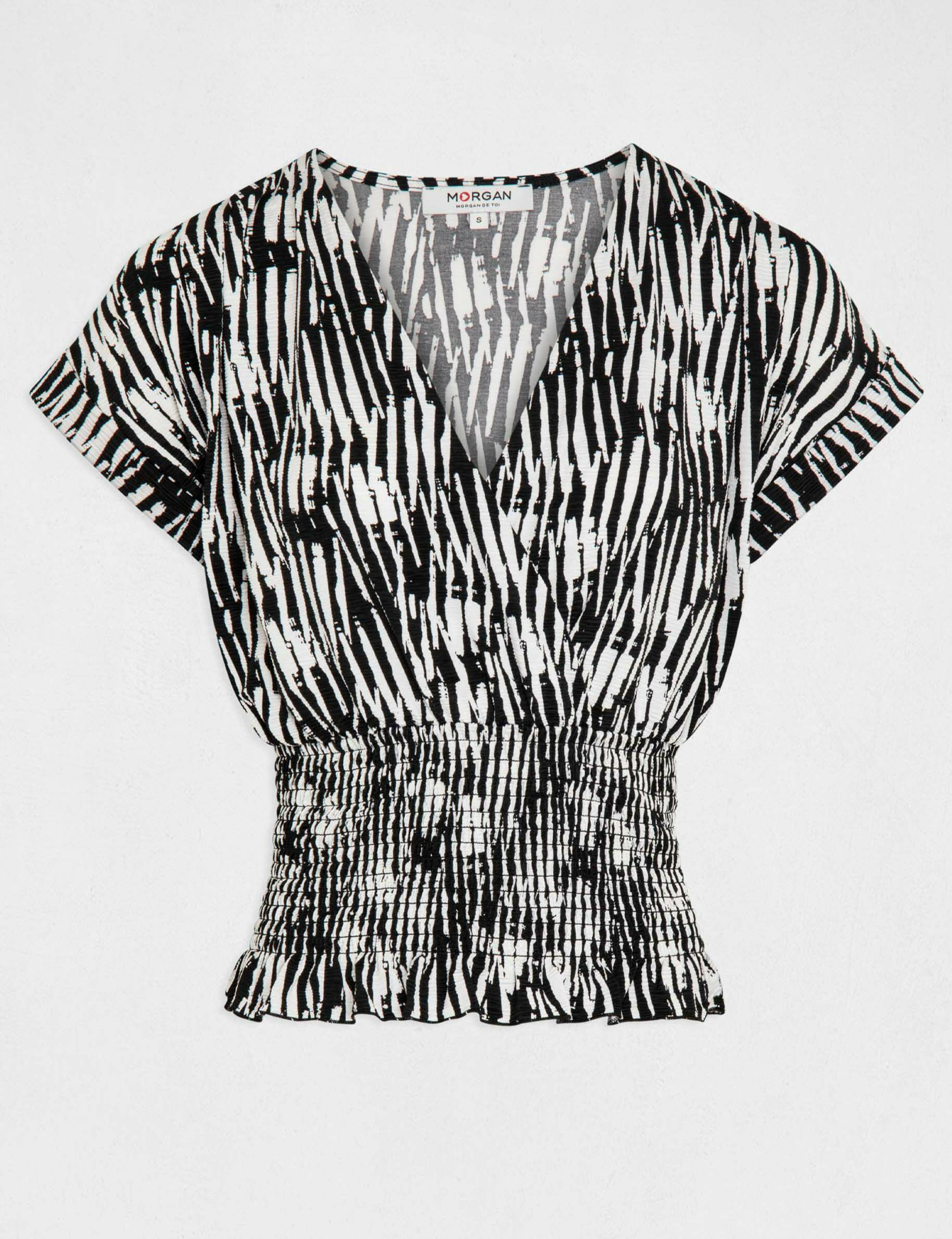 T-shirt manches courtes imprimé abstrait multico femme - multico