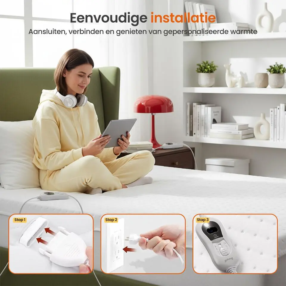 Goliving Elektrische Onderdeken - 2-Persoons - Warmtedeken - Elektrische Deken