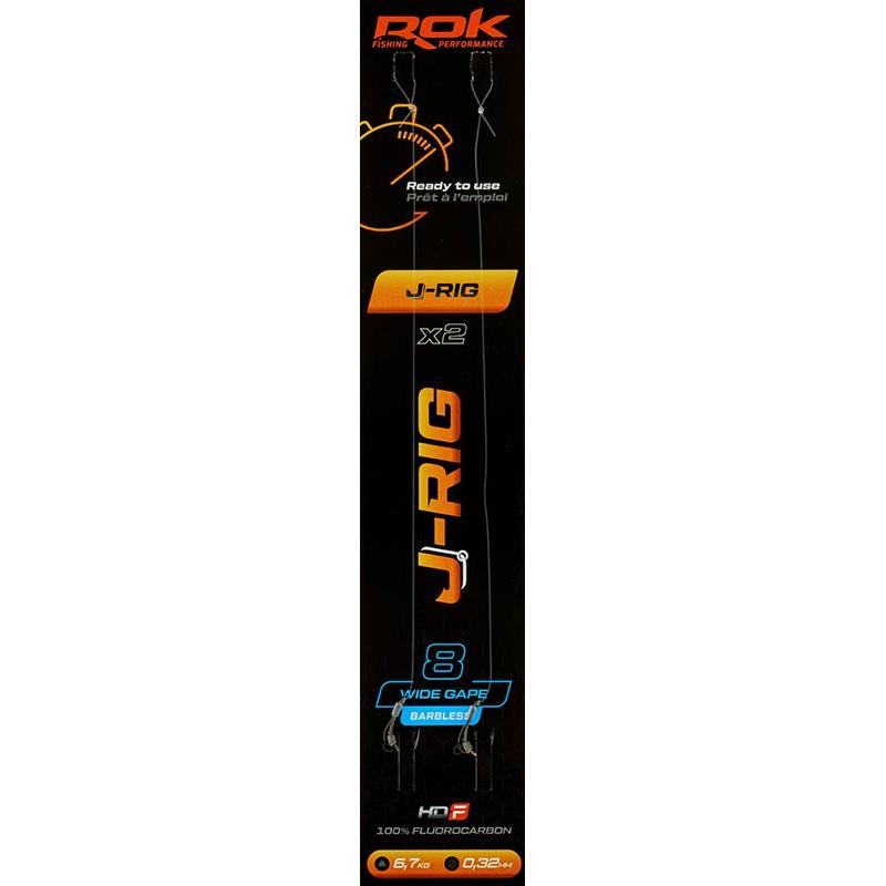 Bas De Ligne Rok Fishing J-Rig Wide Gape Barbless - Par 2