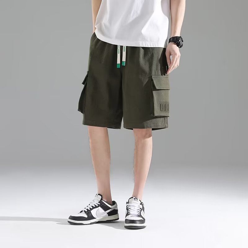 Lingaris - Cargoshorts met trekkoord en letters