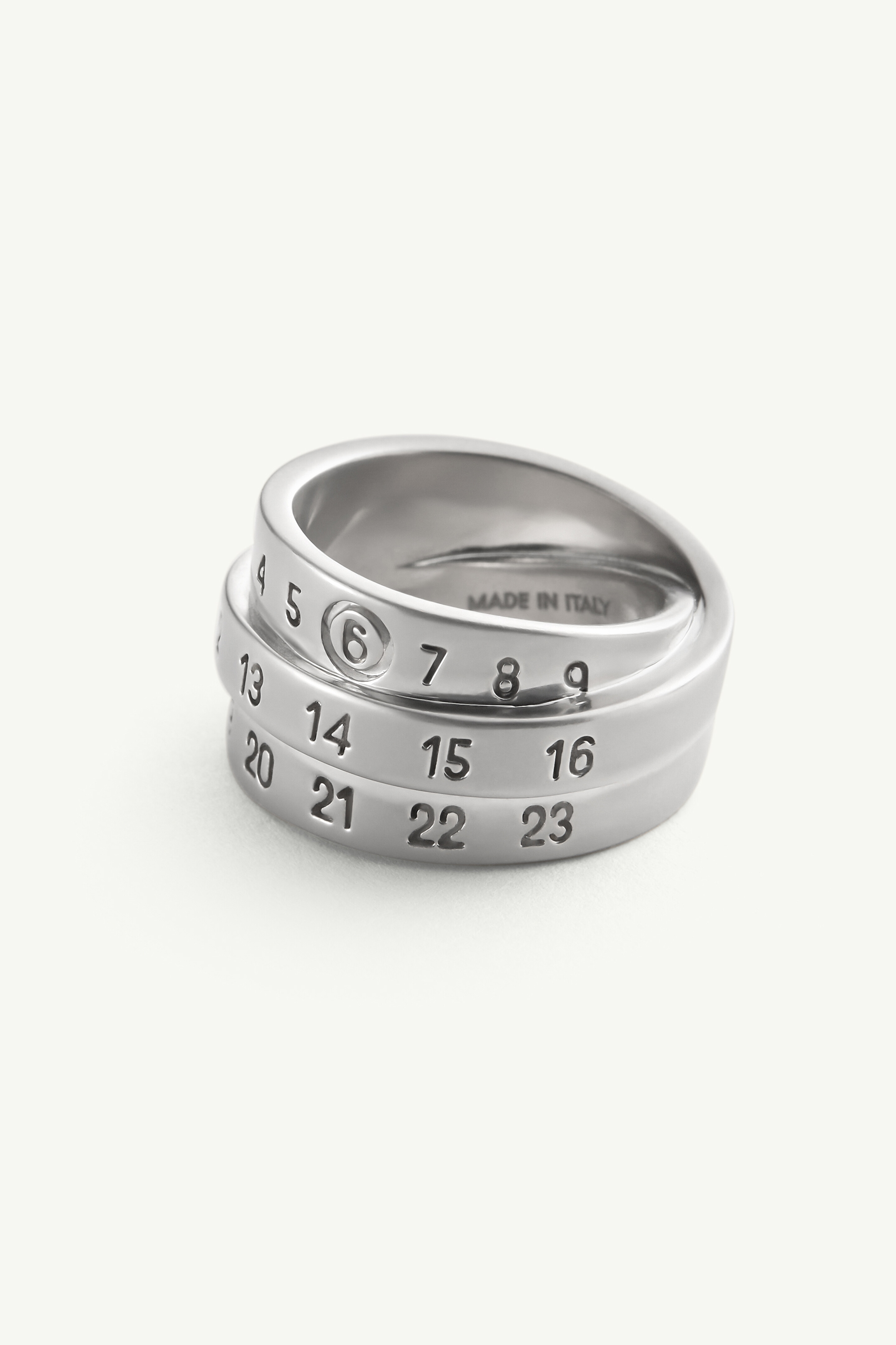 Bague 3 anneaux Numeric signature Polished palladio