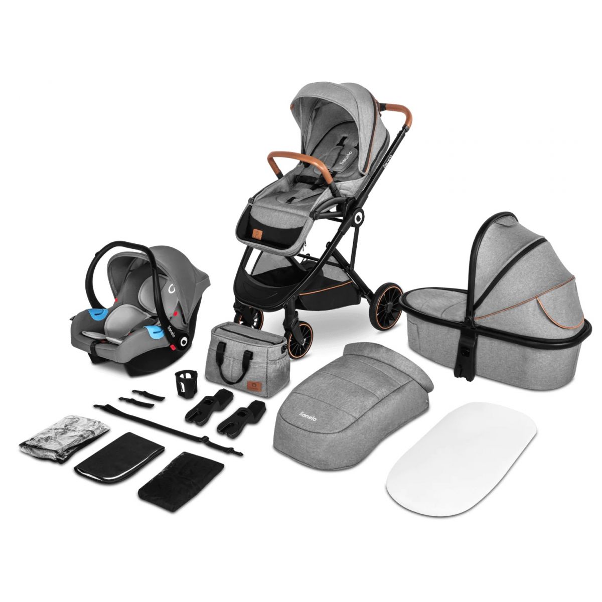 POUSSETTE TRIO RIYA 3IN1 GREY STONE - GREY STONE