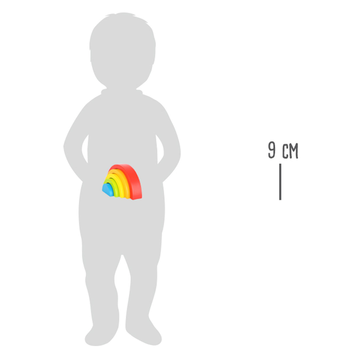 Small Foot - Houten Bouwblokken Regenboog, 5dlg.